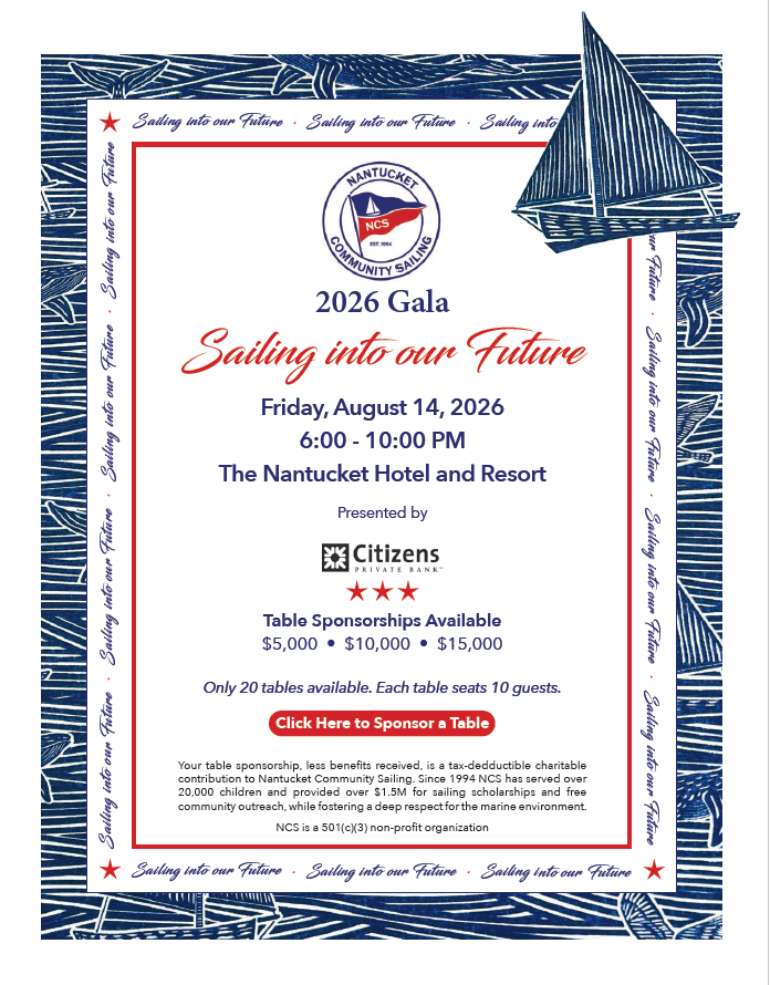 Gala invitation with sailboat design and event details.